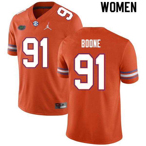 Women #91 Justus Boone Florida Gators College Football Jerseys Sale-Orange - Click Image to Close